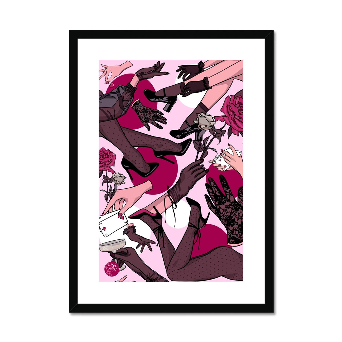 "After Dark - Rose"  Framed & Mounted Print
