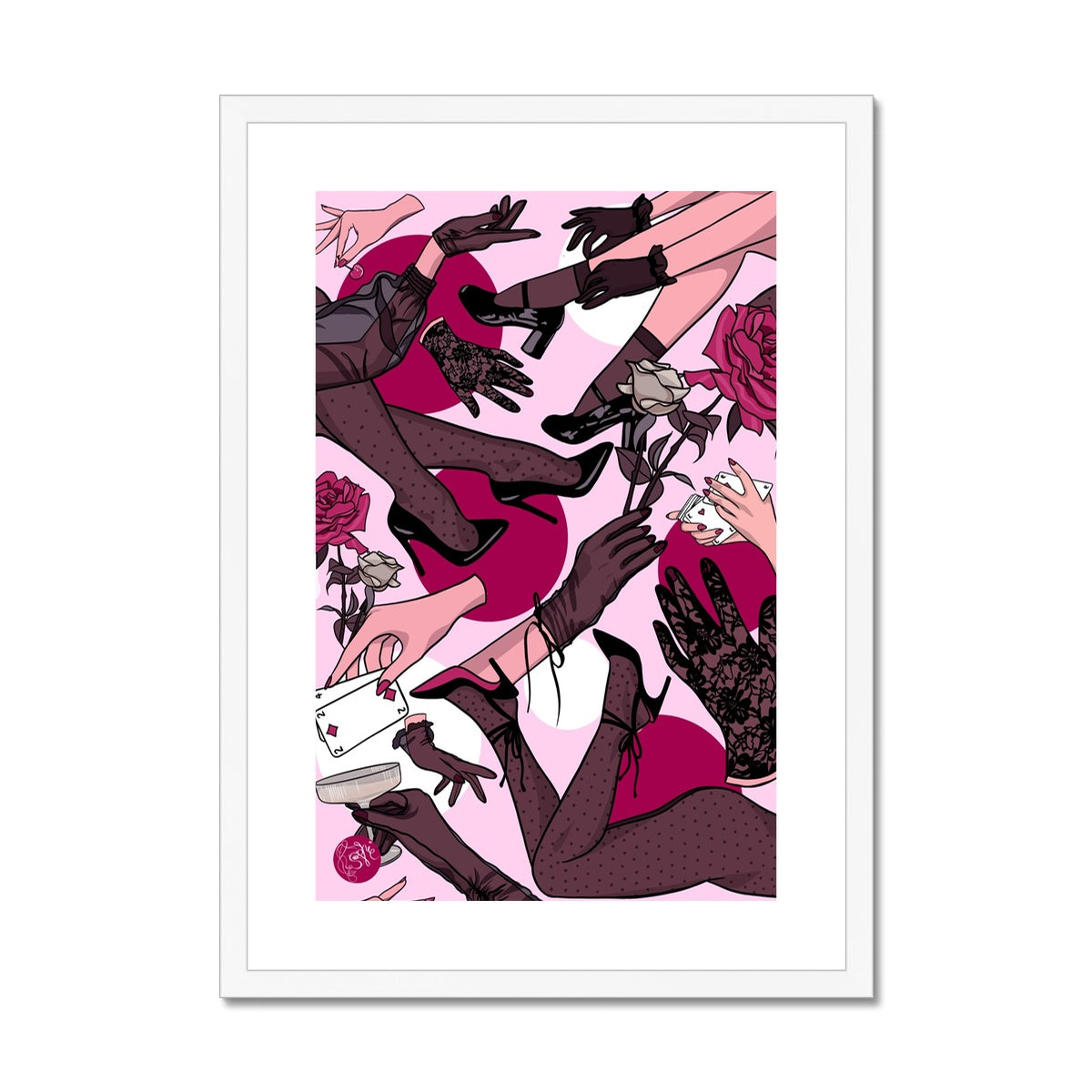 "After Dark - Rose"  Framed & Mounted Print